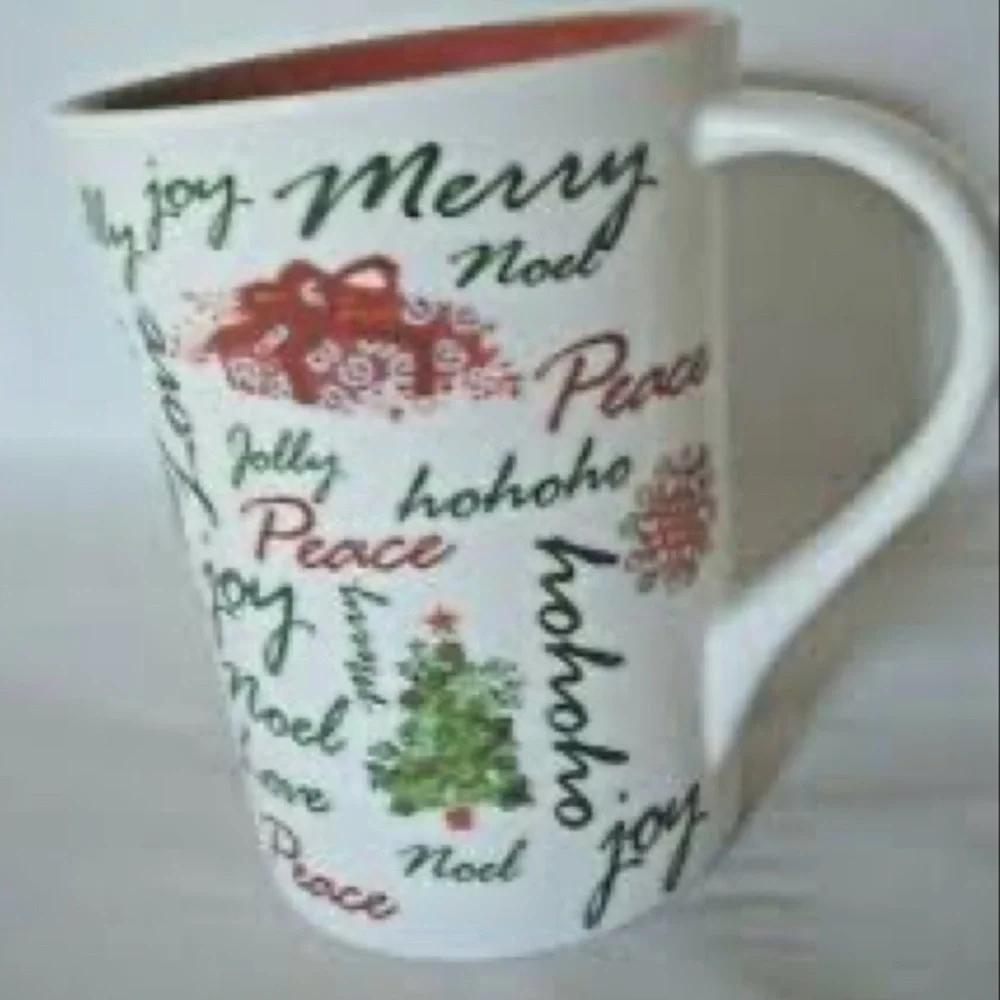 Starbucks 2007 Holiday Green Red White Mug Cup